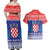 Croatia Christmas Couples Matching Off Shoulder Maxi Dress and Hawaiian Shirt Coat Of Arms Sretan Bozic