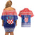 Croatia Christmas Couples Matching Off Shoulder Short Dress and Hawaiian Shirt Coat Of Arms Sretan Bozic