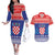 Croatia Christmas Couples Matching Off The Shoulder Long Sleeve Dress and Hawaiian Shirt Coat Of Arms Sretan Bozic