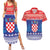 Croatia Christmas Couples Matching Summer Maxi Dress and Hawaiian Shirt Coat Of Arms Sretan Bozic