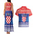 Croatia Christmas Couples Matching Tank Maxi Dress and Hawaiian Shirt Coat Of Arms Sretan Bozic