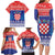 Croatia Christmas Family Matching Long Sleeve Bodycon Dress and Hawaiian Shirt Coat Of Arms Sretan Bozic - Wonder Print Shop