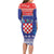 Croatia Christmas Family Matching Long Sleeve Bodycon Dress and Hawaiian Shirt Coat Of Arms Sretan Bozic - Wonder Print Shop