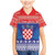 Croatia Christmas Family Matching Mermaid Dress and Hawaiian Shirt Coat Of Arms Sretan Bozic