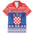 Croatia Christmas Family Matching Off The Shoulder Long Sleeve Dress and Hawaiian Shirt Coat Of Arms Sretan Bozic - Wonder Print Shop