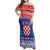 Croatia Christmas Family Matching Off Shoulder Maxi Dress and Hawaiian Shirt Coat Of Arms Sretan Bozic