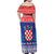 Croatia Christmas Family Matching Off Shoulder Maxi Dress and Hawaiian Shirt Coat Of Arms Sretan Bozic