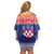 Croatia Christmas Family Matching Off Shoulder Short Dress and Hawaiian Shirt Coat Of Arms Sretan Bozic