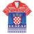 Croatia Christmas Family Matching Short Sleeve Bodycon Dress and Hawaiian Shirt Coat Of Arms Sretan Bozic