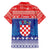 Croatia Christmas Family Matching Short Sleeve Bodycon Dress and Hawaiian Shirt Coat Of Arms Sretan Bozic