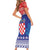 Croatia Christmas Family Matching Short Sleeve Bodycon Dress and Hawaiian Shirt Coat Of Arms Sretan Bozic