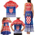 Croatia Christmas Family Matching Tank Maxi Dress and Hawaiian Shirt Coat Of Arms Sretan Bozic