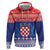 Croatia Christmas Hoodie Coat Of Arms Sretan Bozic - Wonder Print Shop