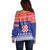 Croatia Christmas Off Shoulder Sweater Coat Of Arms Sretan Bozic - Wonder Print Shop