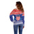 Croatia Christmas Off Shoulder Sweater Coat Of Arms Sretan Bozic - Wonder Print Shop