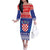 Croatia Christmas Off The Shoulder Long Sleeve Dress Coat Of Arms Sretan Bozic