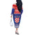 Croatia Christmas Off The Shoulder Long Sleeve Dress Coat Of Arms Sretan Bozic