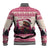 Croatia Christmas Baseball Jacket Pine Marten Playing Violin - Dark Pink Color - Wonder Print Shop