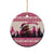 Croatia Christmas Ceramic Ornament Pine Marten Playing Violin - Dark Pink Color - Wonder Print Shop