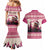 Croatia Christmas Couples Matching Mermaid Dress and Hawaiian Shirt Pine Marten Playing Violin - Dark Pink Color