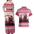 Croatia Christmas Couples Matching Off Shoulder Maxi Dress and Hawaiian Shirt Pine Marten Playing Violin - Dark Pink Color - Wonder Print Shop