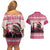 Croatia Christmas Couples Matching Off Shoulder Short Dress and Hawaiian Shirt Pine Marten Playing Violin - Dark Pink Color