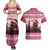 Croatia Christmas Couples Matching Summer Maxi Dress and Hawaiian Shirt Pine Marten Playing Violin - Dark Pink Color