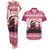 Croatia Christmas Couples Matching Tank Maxi Dress and Hawaiian Shirt Pine Marten Playing Violin - Dark Pink Color