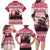 Croatia Christmas Family Matching Long Sleeve Bodycon Dress and Hawaiian Shirt Pine Marten Playing Violin - Dark Pink Color - Wonder Print Shop