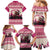 Croatia Christmas Family Matching Mermaid Dress and Hawaiian Shirt Pine Marten Playing Violin - Dark Pink Color