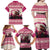 Croatia Christmas Family Matching Off Shoulder Maxi Dress and Hawaiian Shirt Pine Marten Playing Violin - Dark Pink Color