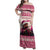 Croatia Christmas Family Matching Off Shoulder Maxi Dress and Hawaiian Shirt Pine Marten Playing Violin - Dark Pink Color