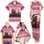 Croatia Christmas Family Matching Tank Maxi Dress and Hawaiian Shirt Pine Marten Playing Violin - Dark Pink Color - Wonder Print Shop