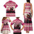 Croatia Christmas Family Matching Tank Maxi Dress and Hawaiian Shirt Pine Marten Playing Violin - Dark Pink Color - Wonder Print Shop