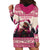 Croatia Christmas Hoodie Dress Pine Marten Playing Violin - Dark Pink Color