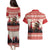 Croatia Christmas Couples Matching Puletasi and Hawaiian Shirt Pine Marten Playing Violin - Red Color