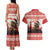 Croatia Christmas Couples Matching Tank Maxi Dress and Hawaiian Shirt Pine Marten Playing Violin - Red Color