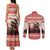 Croatia Christmas Couples Matching Tank Maxi Dress and Long Sleeve Button Shirt Pine Marten Playing Violin - Red Color