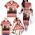 Croatia Christmas Family Matching Off The Shoulder Long Sleeve Dress and Hawaiian Shirt Pine Marten Playing Violin - Red Color