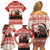 Croatia Christmas Family Matching Off Shoulder Short Dress and Hawaiian Shirt Pine Marten Playing Violin - Red Color