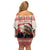 Croatia Christmas Family Matching Off Shoulder Short Dress and Hawaiian Shirt Pine Marten Playing Violin - Red Color