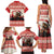 Croatia Christmas Family Matching Tank Maxi Dress and Hawaiian Shirt Pine Marten Playing Violin - Red Color - Wonder Print Shop