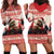 Croatia Christmas Hoodie Dress Pine Marten Playing Violin - Red Color