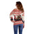 Croatia Christmas Off Shoulder Sweater Pine Marten Playing Violin - Red Color - Wonder Print Shop