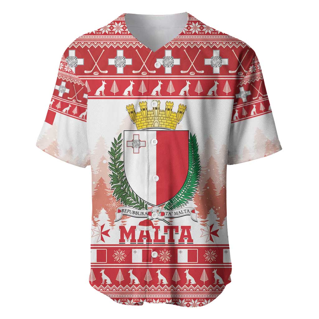 Malta Christmas Baseball Jersey Coat Of Arms il-Milied it-Tajjeb - Wonder Print Shop