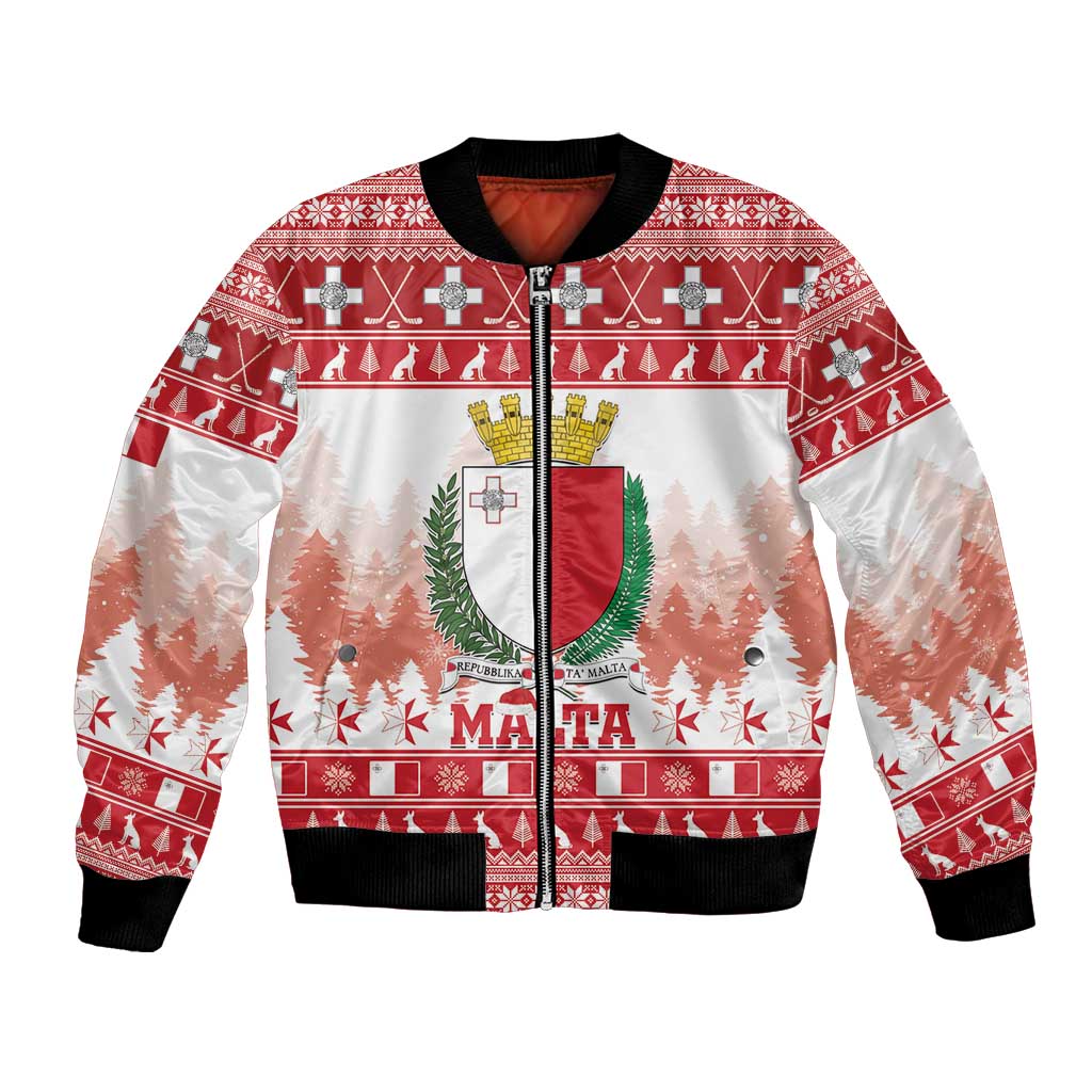 Malta Christmas Bomber Jacket Coat Of Arms il-Milied it-Tajjeb - Wonder Print Shop