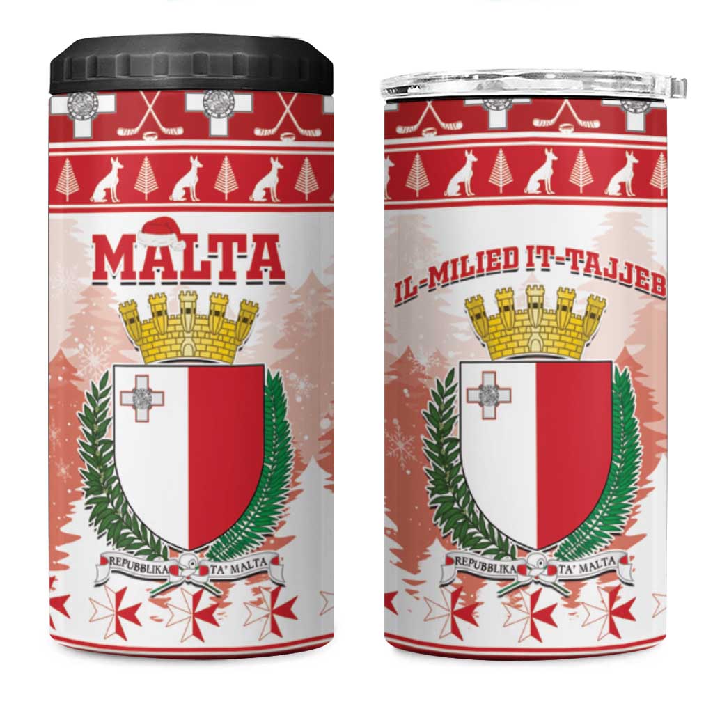 Malta Christmas 4 in 1 Can Cooler Tumbler Coat Of Arms il-Milied it-Tajjeb - Wonder Print Shop