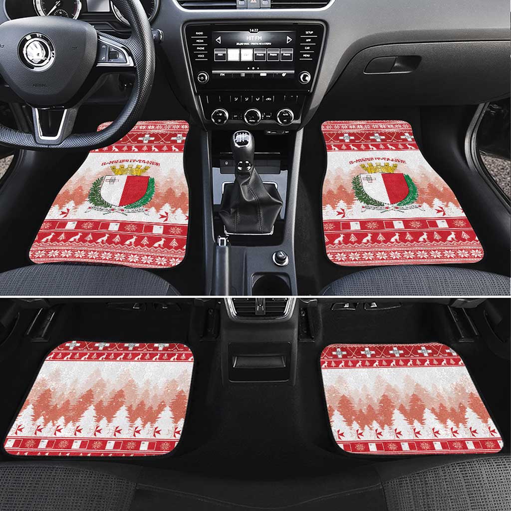 Malta Christmas Car Mats Coat Of Arms il-Milied it-Tajjeb - Wonder Print Shop