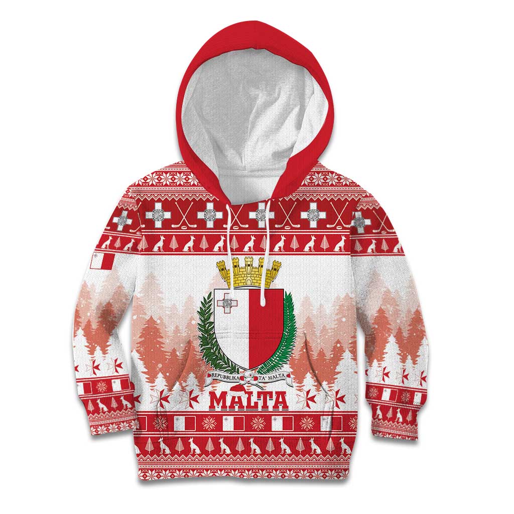 Malta Christmas Kid Hoodie Coat Of Arms il-Milied it-Tajjeb - Wonder Print Shop