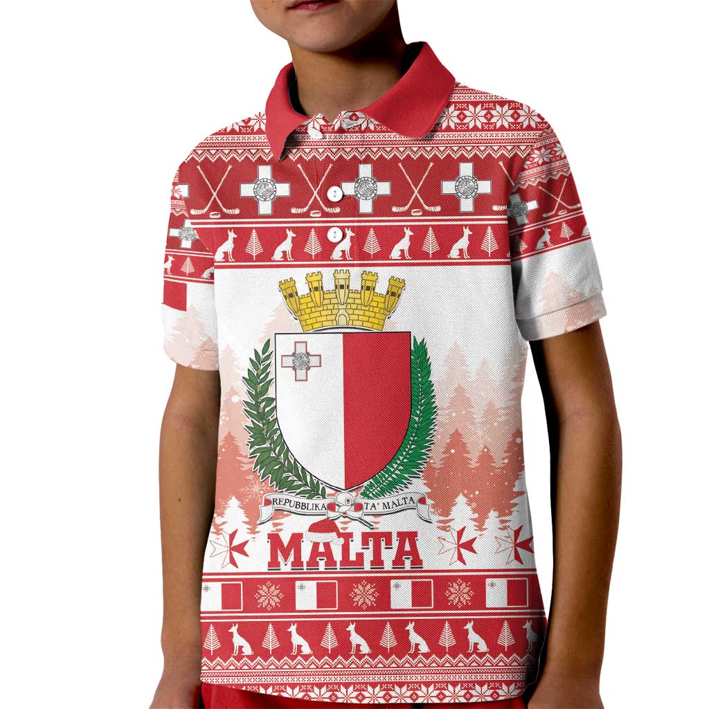 Malta Christmas Kid Polo Shirt Coat Of Arms il-Milied it-Tajjeb - Wonder Print Shop